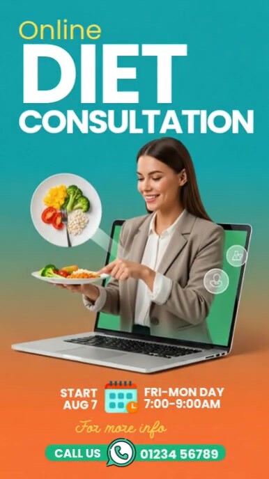 Professional Online Diet Consultation Ad Instagram Story template