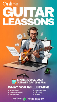 Professional Online Guitar Lessons Instagram Story template