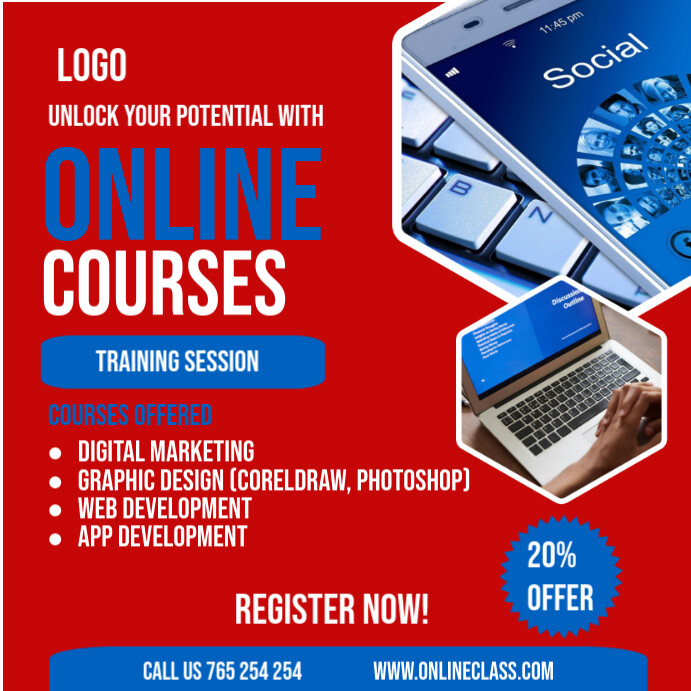 Professional Online Learning  Square (1:1) template