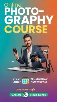 Professional Online Photography Course Ad Instagram Story template