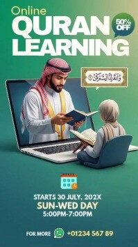 Professional Online Quran Learning Ad Instagram Story template