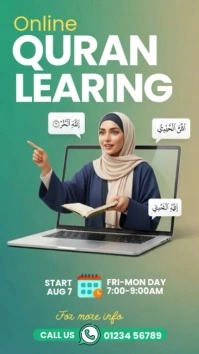 Professional Online Quran Learning Instagram Story template