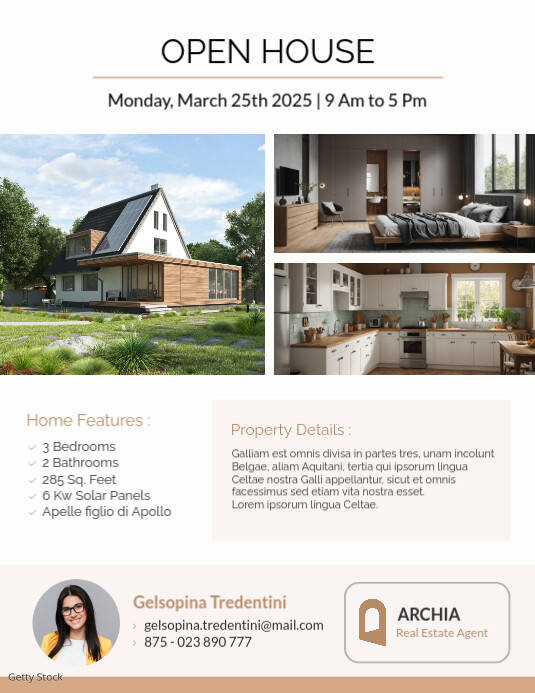 Professional Open House White And Kaki And Pink Colors Real Estate Flyer Advertisement 2025 2026 202 template