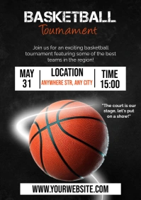 Professional Orange, BlackModern Basketball T A2 template