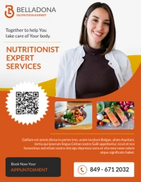 Professional Orange White And Yellow Minimal Nutritionist Professional Services 2024 2025 2026 2027 Flyer (US Letter) template