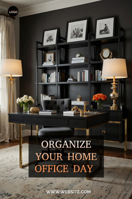 Professional Organize Your Home Office Day Poster Template | PosterMyWall