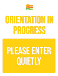 White Orientation Notice Flyer Template
