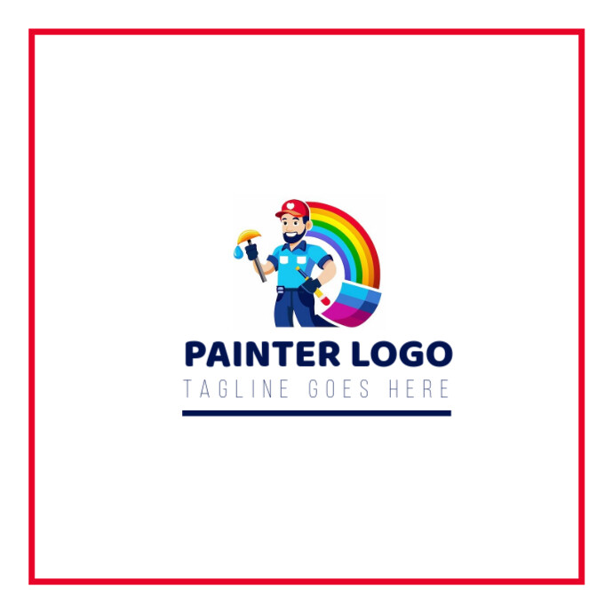 Professional Painter Logo, Painting Logo, Home Painting Logo, House Painting Logo, Painter Mascot Lo Logótipo template