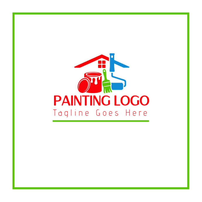 Professional Painting Logo, Painter Logo, Paint Brush Logo, Paint Roller Logo, Home Painting Logo Logótipo template