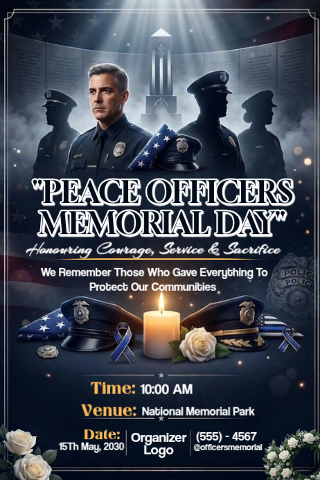 Plantilla de Peace Officers Memorial Day | PosterMyWall