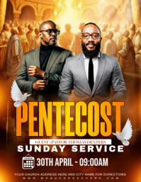 Professional Pentecost Sunday Service Flyer Folder (US Letter) template