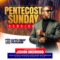 Professional Pentecost Sunday Service Instagram Post template