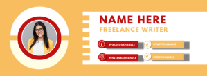 Orange Freelance Writer Profile Facebook Cover Photo Template