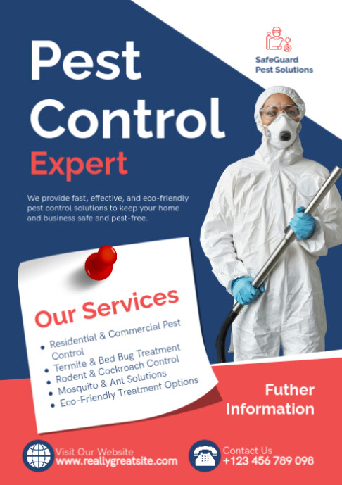 Professional Pest Control Services Poster Template A2