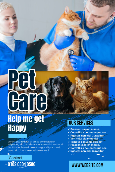 Professional Pet Care Banner 4' × 6' template