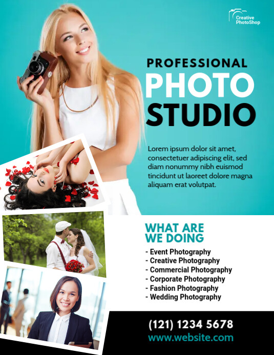 Professional Photo Studio Service Flyer Pamflet (Letter AS) template