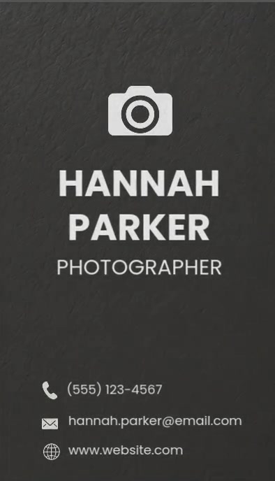 Professional Photographer Vertical Business Card Visitkort template