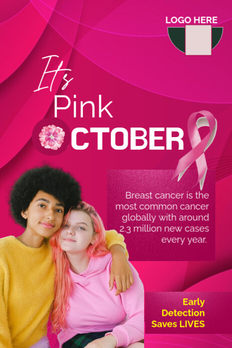 Professional Pink October Breast Cancer Aware Template | PosterMyWall