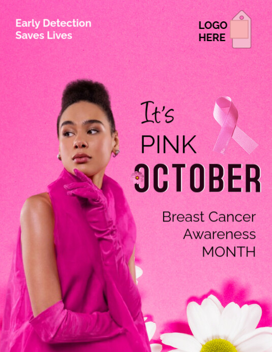 Professional Pink October Breast Cancer Aware Template | PosterMyWall
