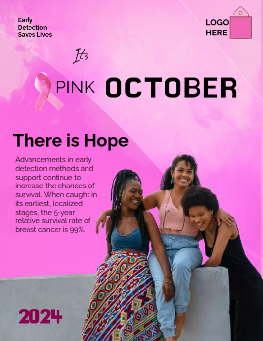 Copy of Professional Pink October Breast Cancer Aware | PosterMyWall