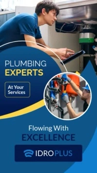 Professional Plumbing Professional Services White Yellow And Blue Colors Instagram Story Advertiseme template
