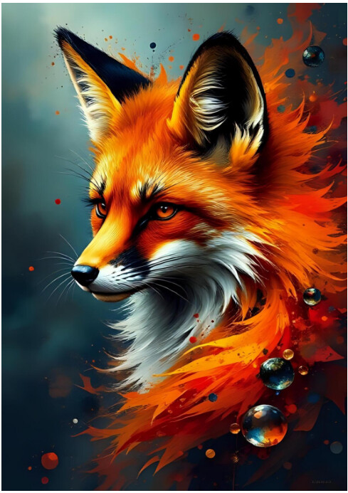 Professional Portrait Of A Firey Fox A4 template