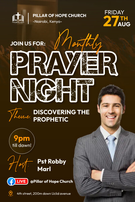Professional Prayer Night Poster template