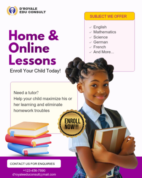 Tutor Copy Copy of Professional Premium Home & Online Tutoring Flyer – Academic ...
