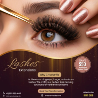 Brown Lash Extensions Promotion Сообщение Instagram Template