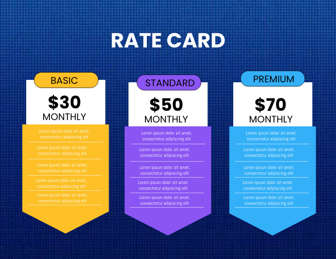 Professional Rates Copy of Professional Pricing Rate Card Flyer (us Lett | PosterMyWall