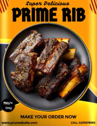 Professional Prime Rib Promotion Flyer Video Iflaya (Incwadi ye-US) template