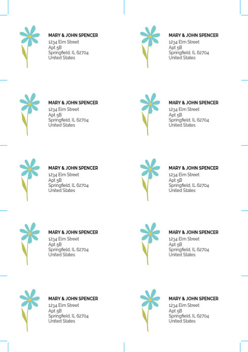 Professional Printable 10 shipping address labels A4 template
