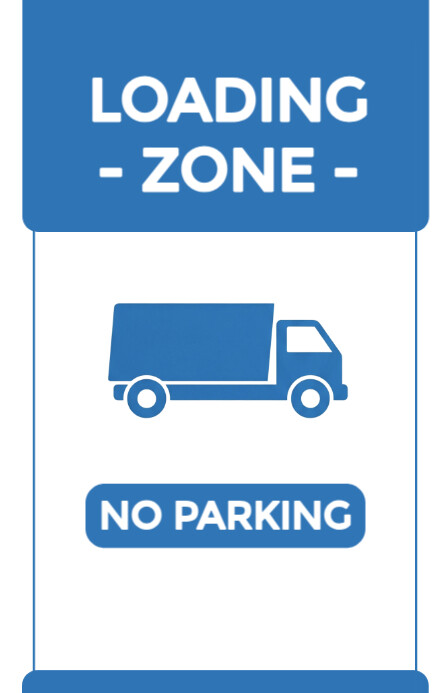 Professional Printable A4 Loading Zone & No Parking Sign Tabloid template