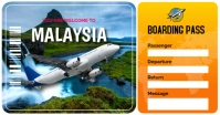 Professional Printable Editable Airplane Flight Ticket Boarding Pass Template Facebook cover