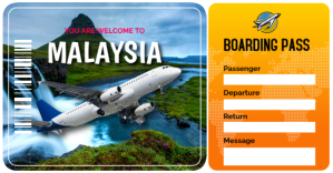 Professional Printable Editable Airplane Flight Ticket Boarding Pass Template Facebook cover