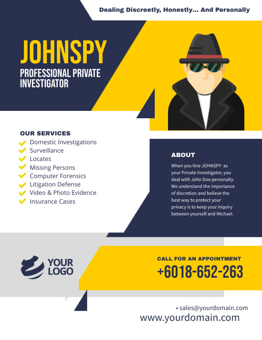 Professional private investigator template | PosterMyWall