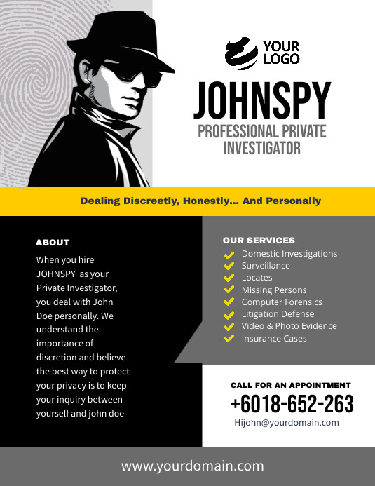 Professional private investigator template | PosterMyWall