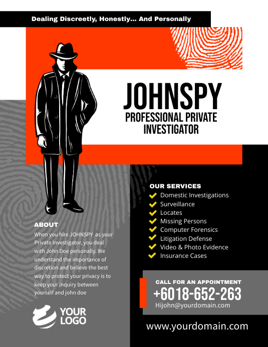Professional private investigator template PosterMyWall