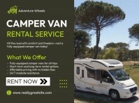 Poster Design For Rv Rental Aqua Professional Camper Van Rental Services Template Tiktok Video ...