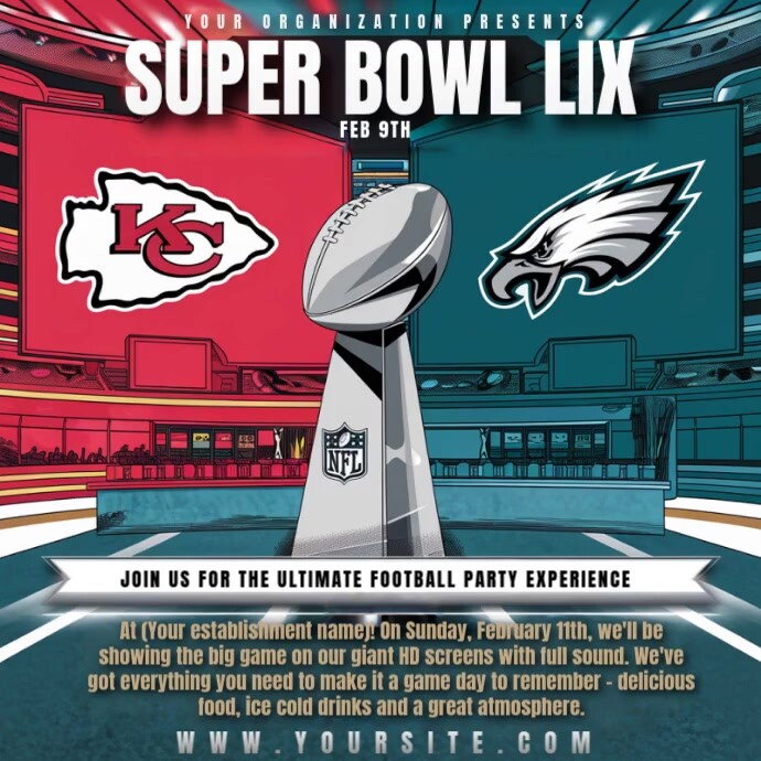Copy of Professional Professional Superbowl Lix Flyer, American Copy of Professional Professional Superbowl Lix Flyer, American