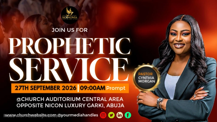 Professional prophetic sunday service flyer Template | PosterMyWall