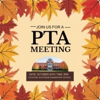 Professional Pta Meeting, Autumn, Fall Fest, Instagram Post template