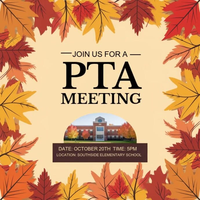 Professional Pta Meeting, Autumn, Fall Fest, Instagram 帖子 template