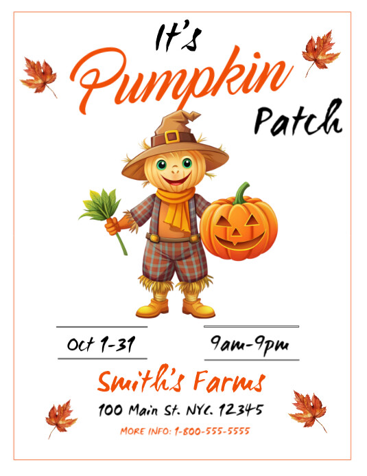 Professional Pumpkin Patch Flyer (us Letter) Ithempulethi 