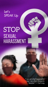 Professional Purple Stop Sexual Harassment Ba Digital Display (9:16) template