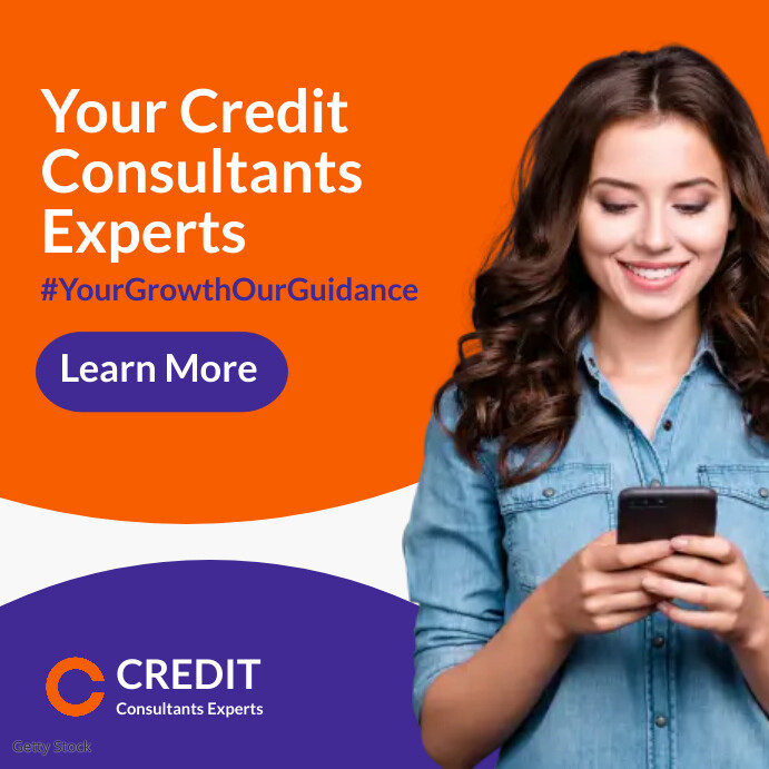 Professional Purple White And Orange Credit C Publicação no Instagram template