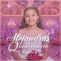 Professional Quinceanera Invitation Flyer Ins Instagram Post template