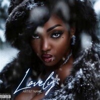 Professional R&b. Love Song.  Woman In Snow.  Album Cover Okładka albumu template