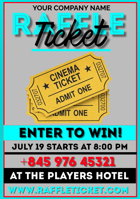 Professional Raffle Tickets  A5 template