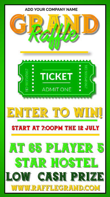 Professional Rafflegrand Digital Display (9:1 Template | PosterMyWall